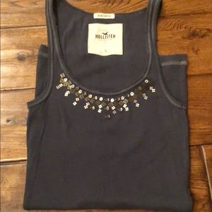 Charcoal Gray sequin Hollister tank. Size small